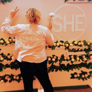 Custom painted Pink Denim Jacket